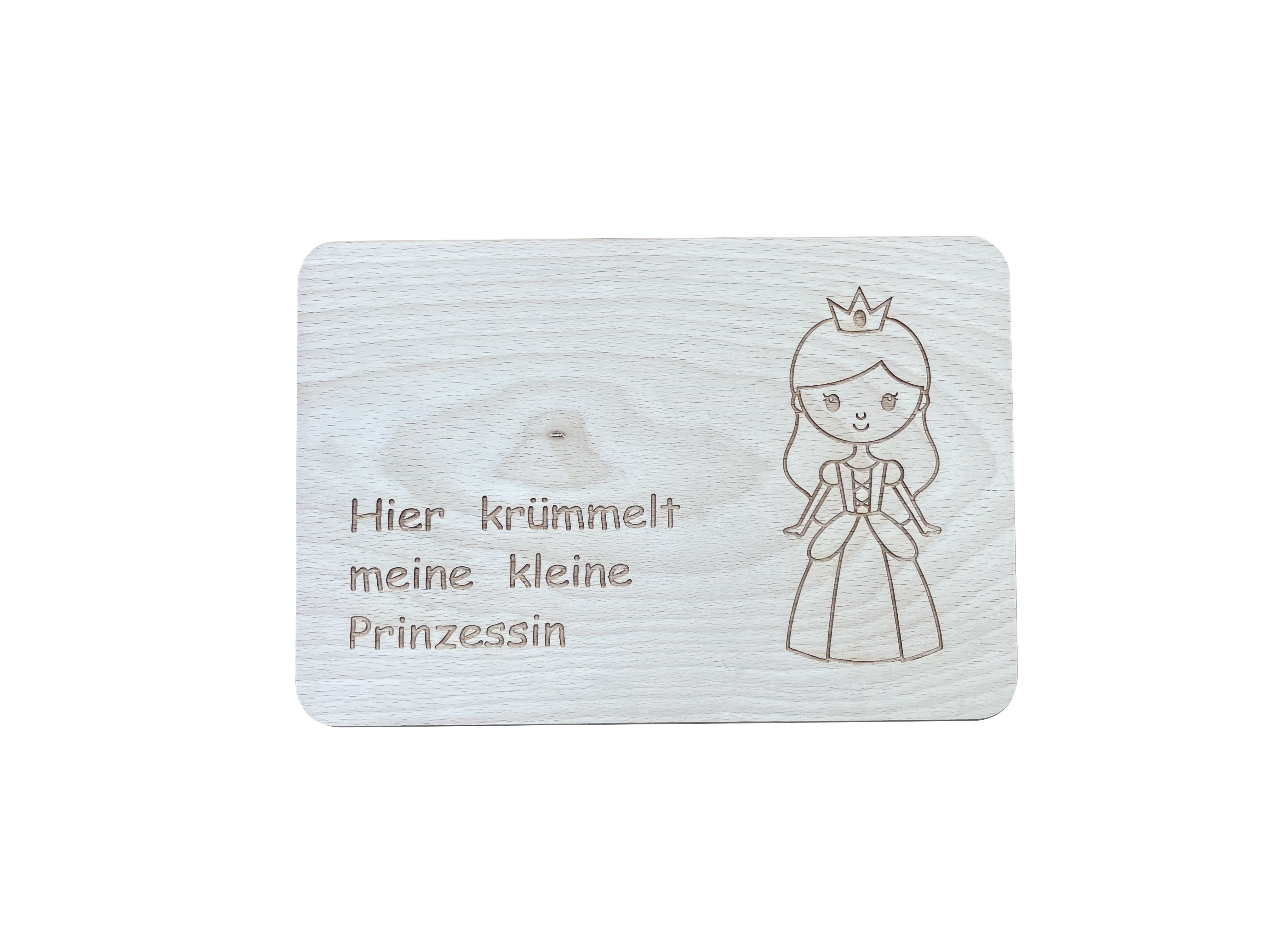 Frühstücksbrettchen/Schneitbrettchen Hier krümelt meine kleine Prinzessin