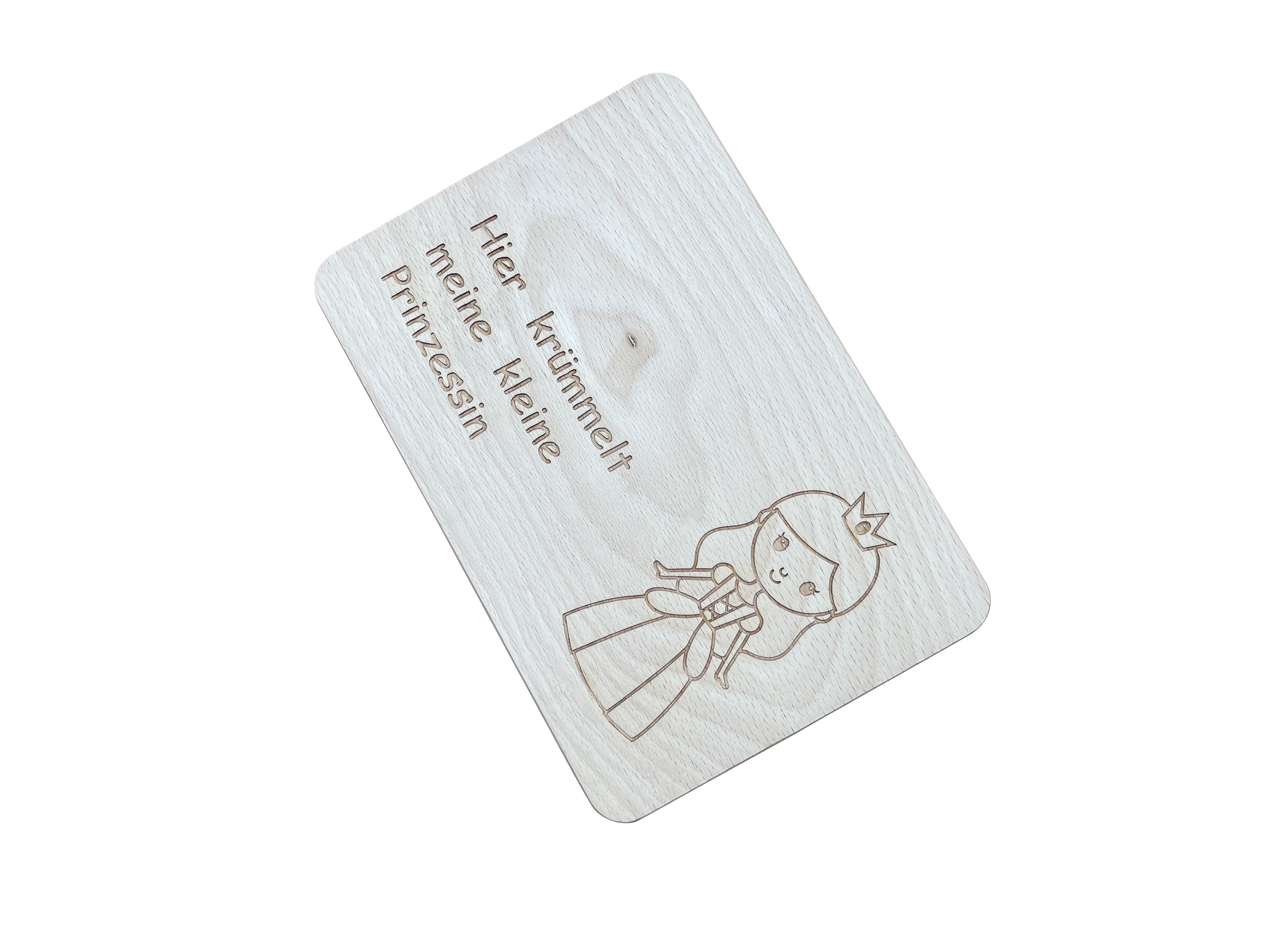 Frühstücksbrettchen/Schneitbrettchen Hier krümelt meine kleine Prinzessin