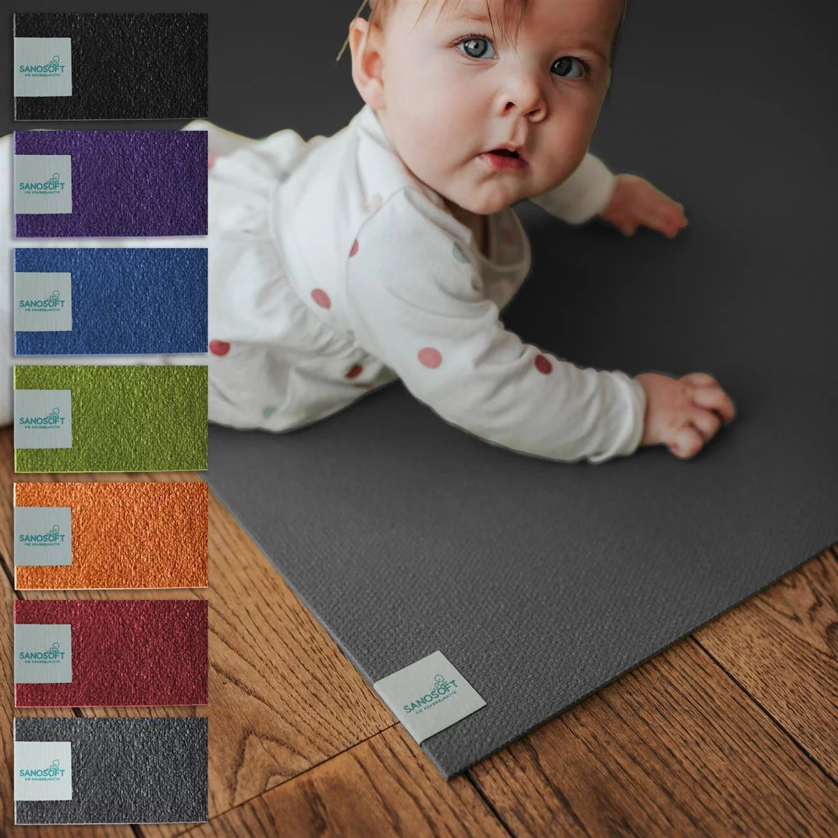 Krabbelmatte Grau "made in Germany" - Öko-Tex 100