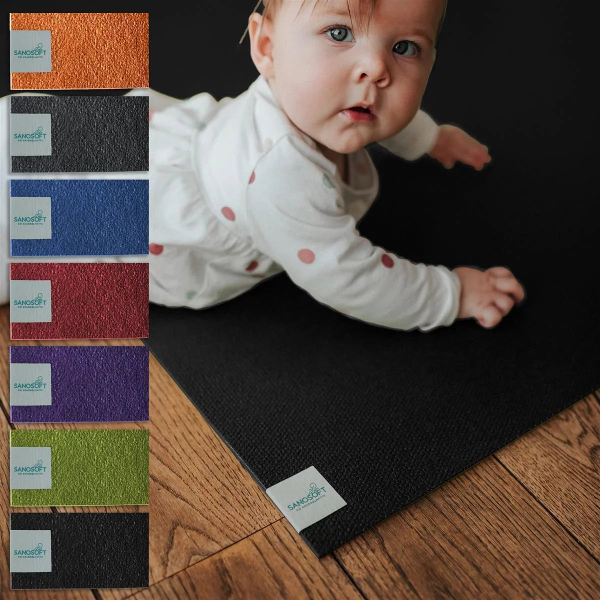 Krabbelmatte Schwarz "made in Germany" - Öko-Tex 100
