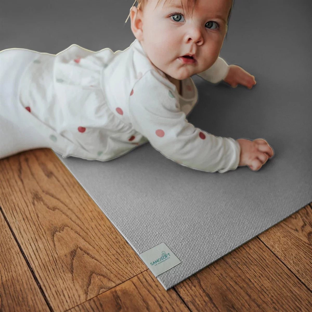 Krabbelmatte Hellgrau "made in Germany" - Öko-Tex 100