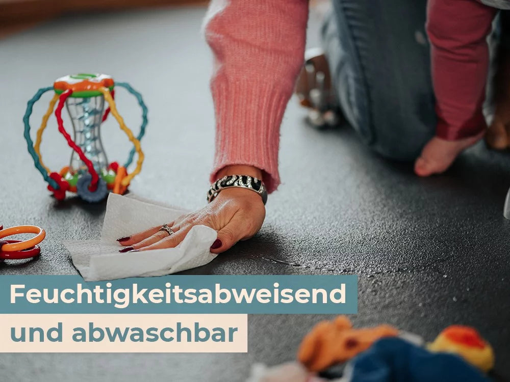 Krabbelmatte Hellgrau "made in Germany" - Öko-Tex 100