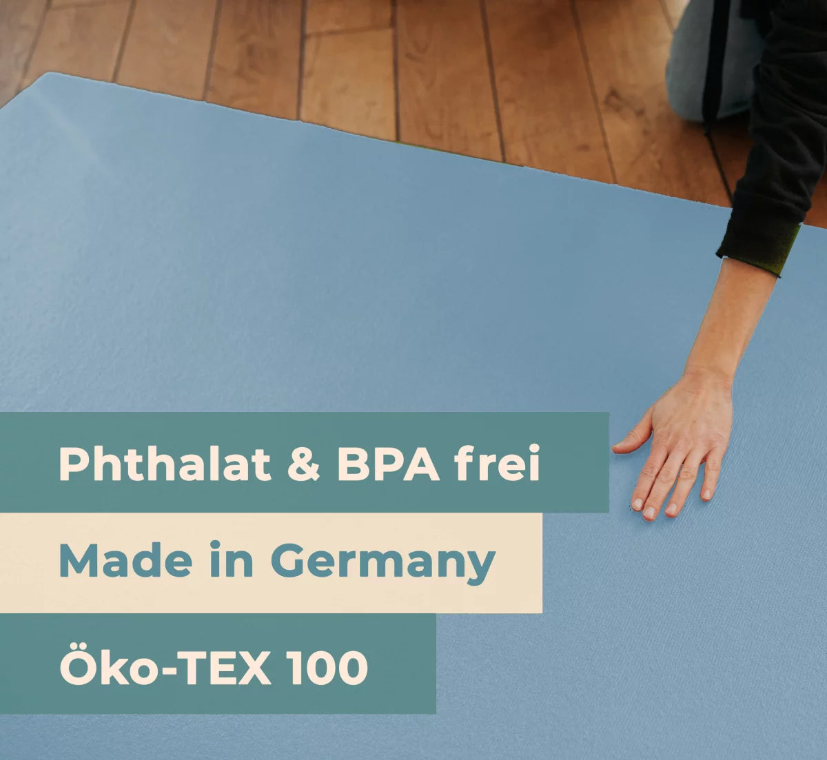 Krabbelmatte Hellblau "made in Germany" - Öko-Tex 100