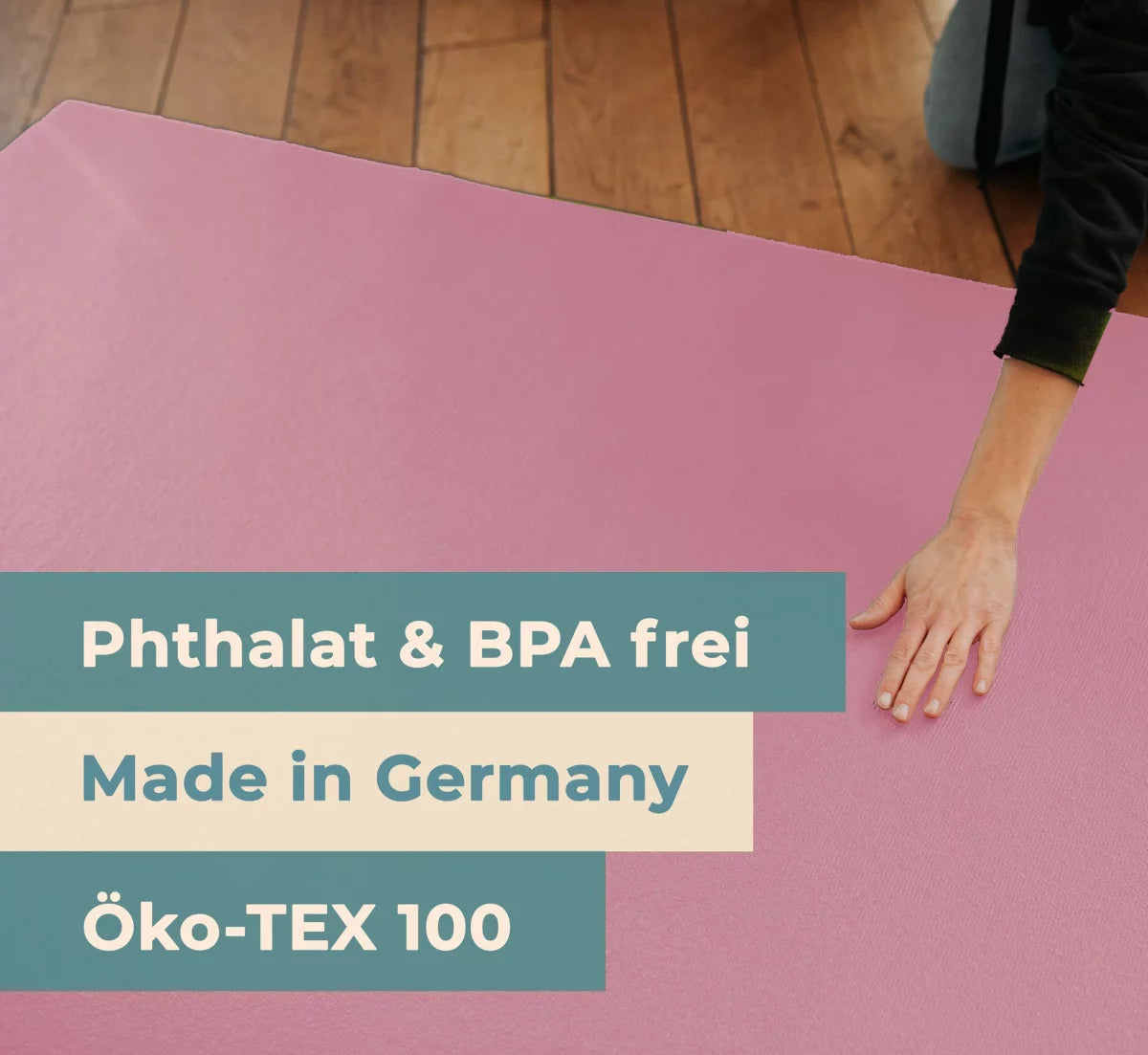 Krabbelmatte Rosa "made in Germany" - Öko-Tex 100