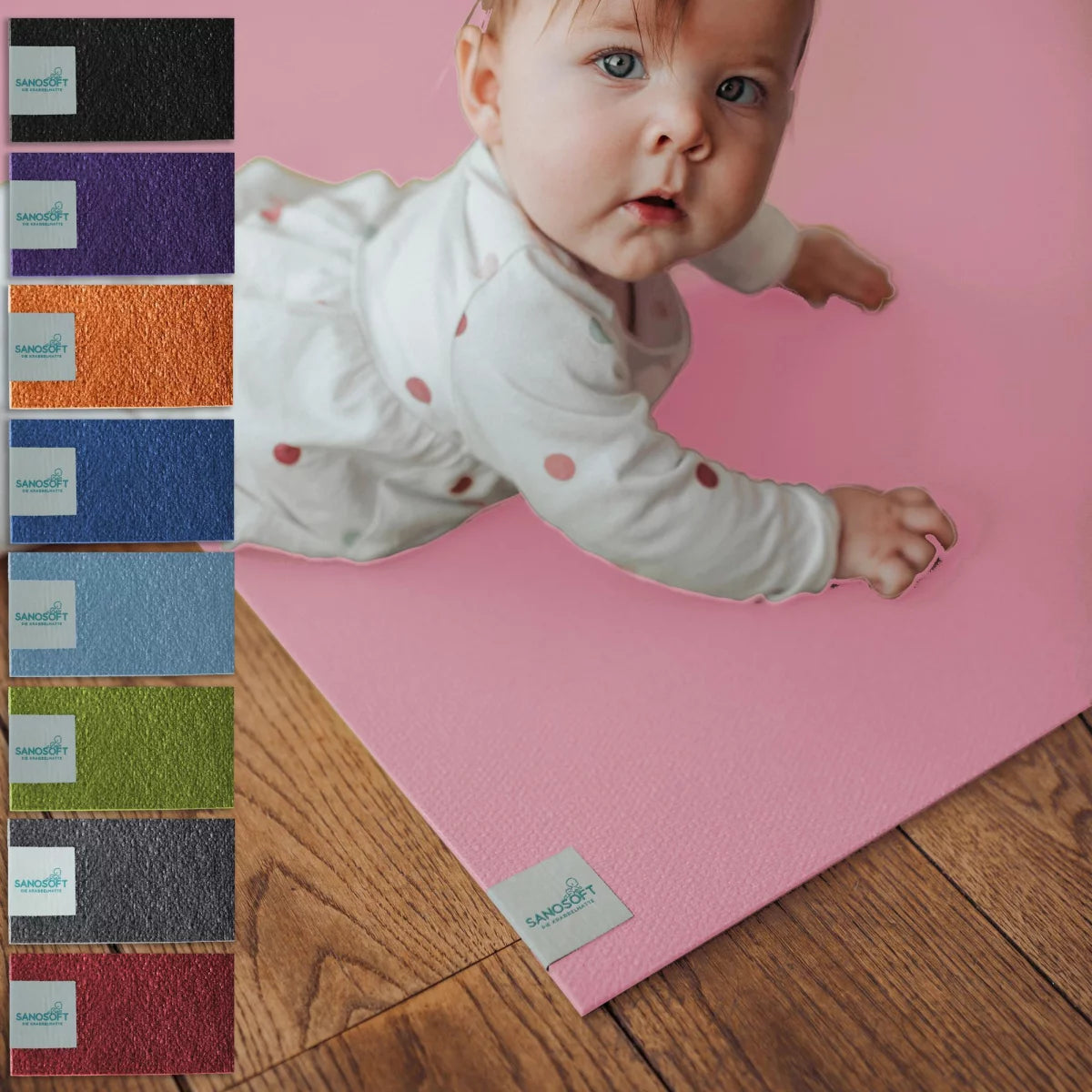 Krabbelmatte Rosa "made in Germany" - Öko-Tex 100