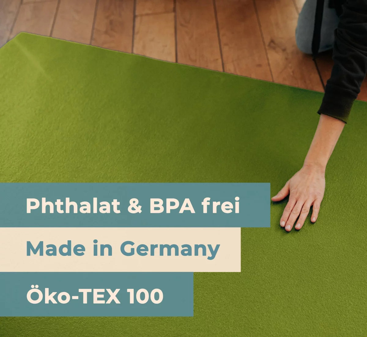 Runde Krabbelmatte Grün "made in Germany" - Öko-Tex 100