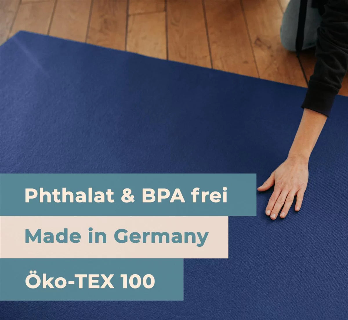 Krabbelmatte Blau  "made in Germany" - Öko-Tex 100