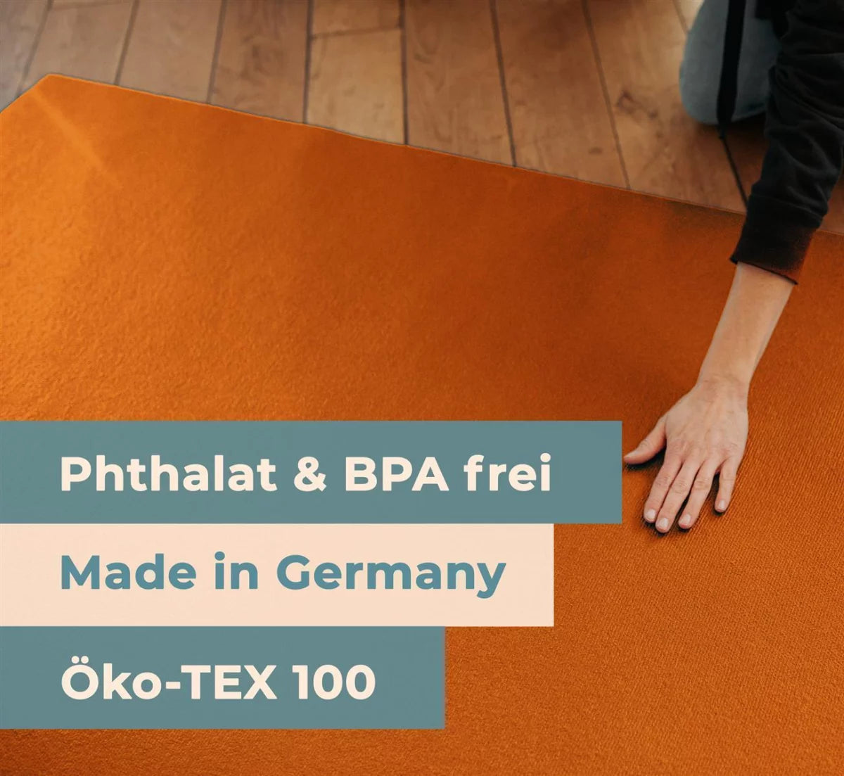 Krabbelmatte Orange  "made in Germany" - Öko-Tex 100