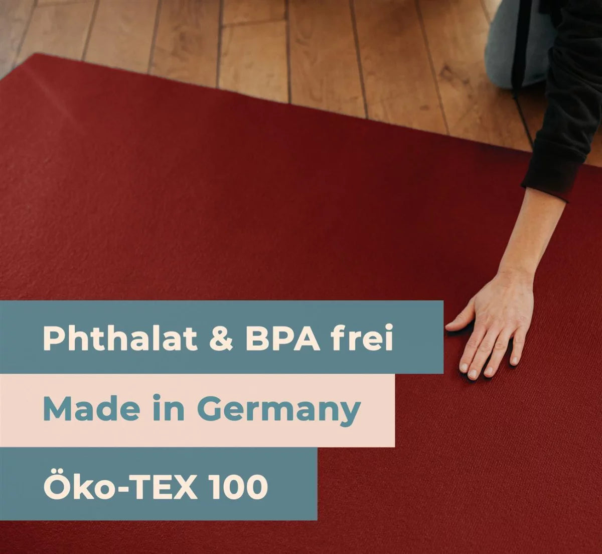 Krabbelmatte Rot  "made in Germany" - Öko-Tex 100