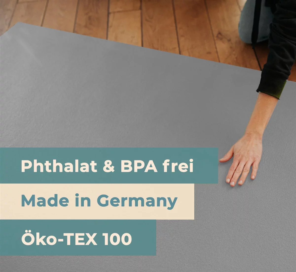 Runde Krabbelmatte Hellgrau "made in Germany" - Öko-Tex 100