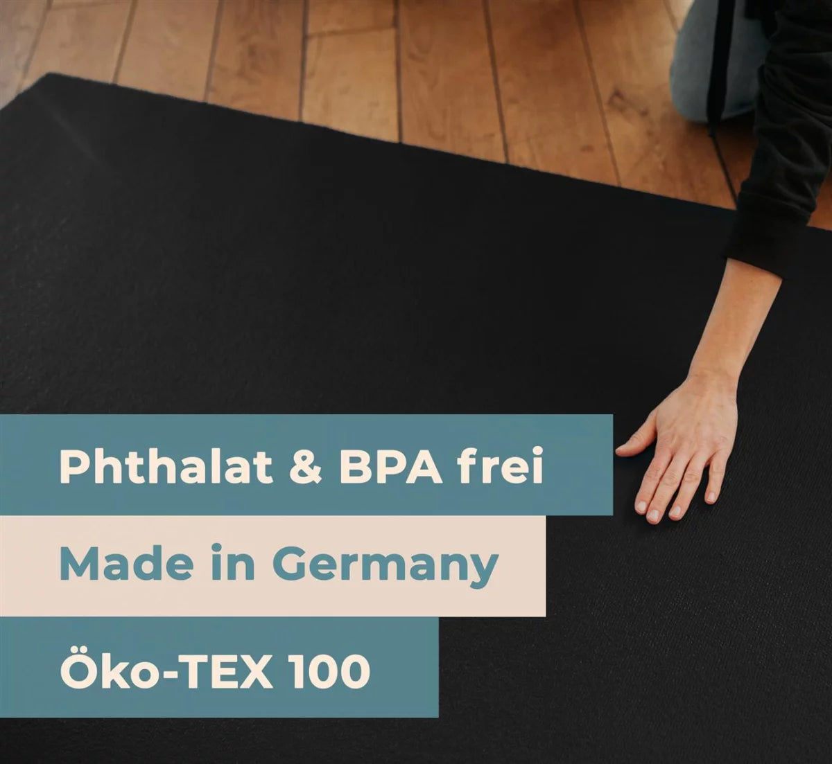 Runde Krabbelmatte Schwarz "made in Germany" - Öko-Tex 100