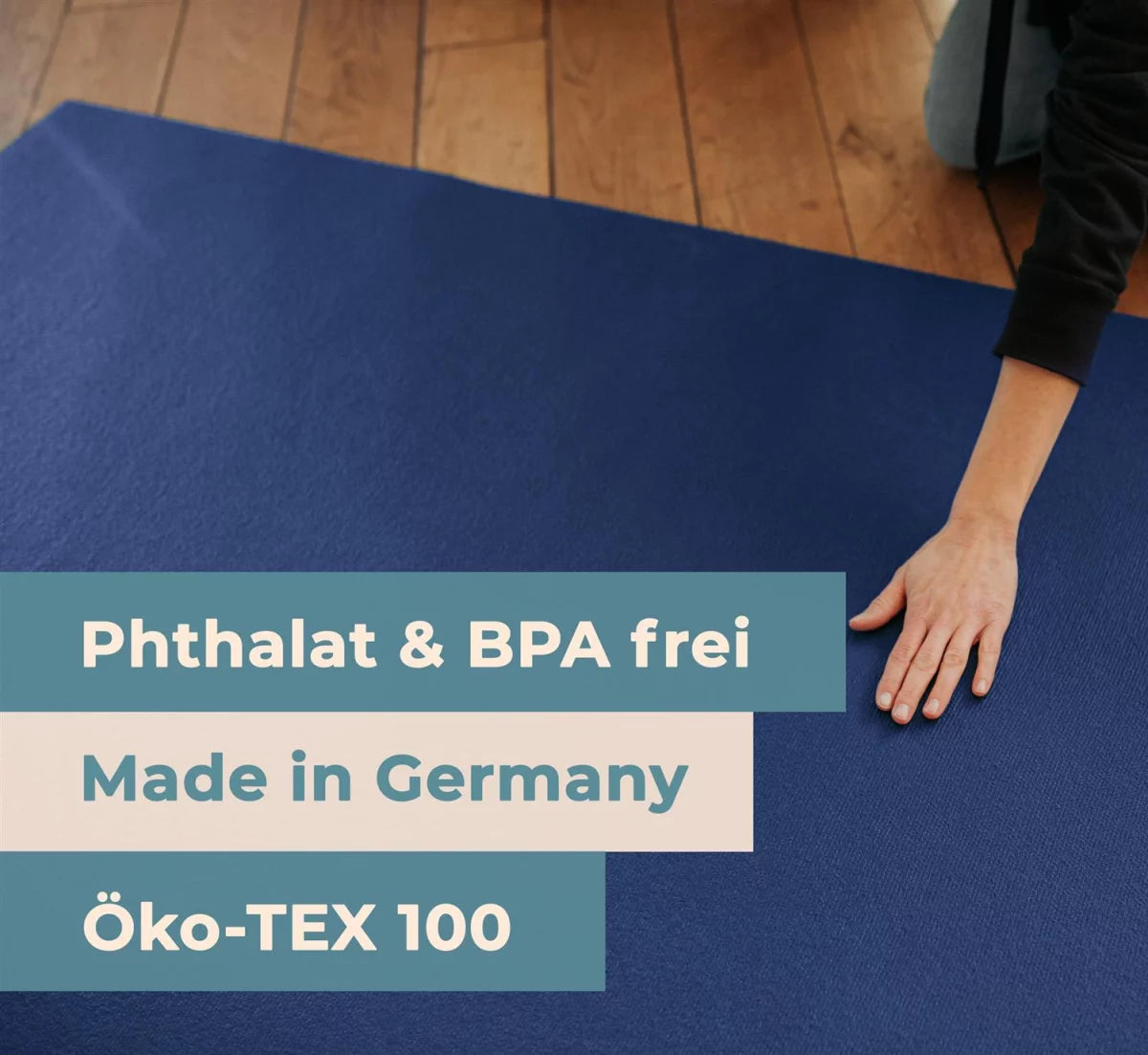 Runde Krabbelmatte Blau "made in Germany" - Öko-Tex 100